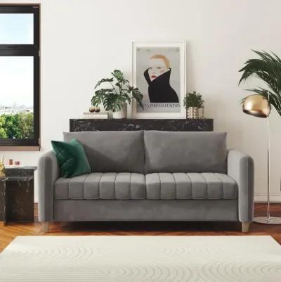 Coco Channel Tufted Sofa with Solid Wood Legs