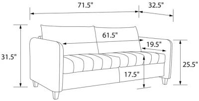 Coco Channel Tufted Sofa with Solid Wood Legs