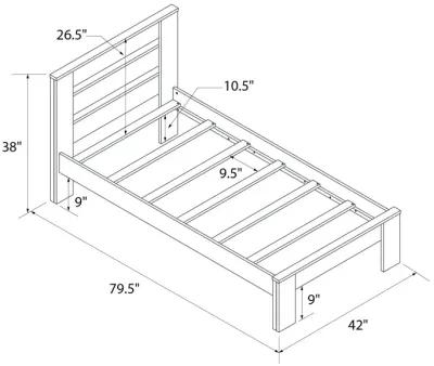 Davian Kids Platform Bed Frame in Solid Wood