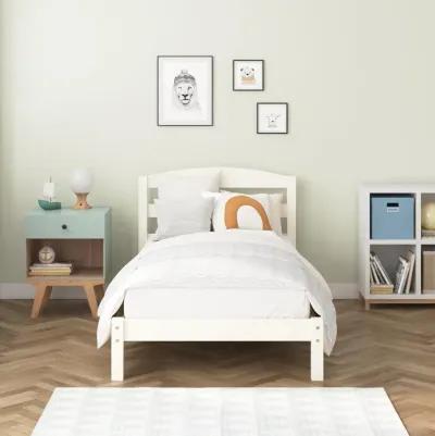 Brycen Kids Twin Size Wood Platform Bed Frame