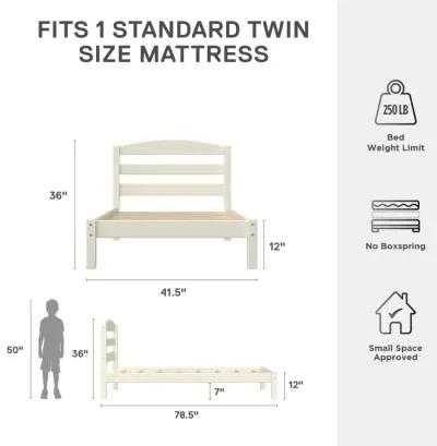 Brycen Kids Twin Size Wood Platform Bed Frame