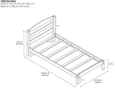 Brycen Kids Twin Size Wood Platform Bed Frame