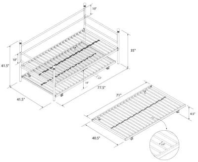 Kyrie Modern Metal Daybed with Trundle