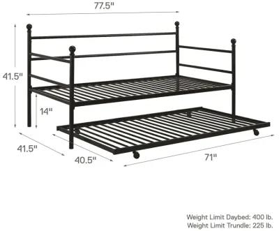 Kyrie Modern Metal Daybed with Trundle