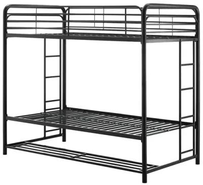 Travis Twin over Twin Metal Bunk Bed with Storage Bins