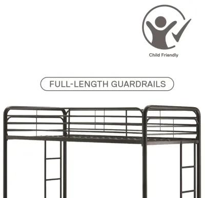 Travis Twin over Twin Metal Bunk Bed with Storage Bins