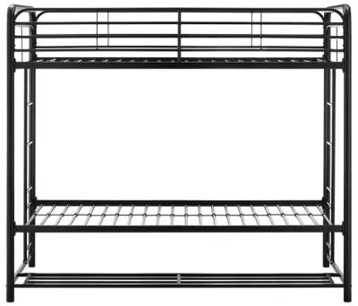 Travis Twin over Twin Metal Bunk Bed with Storage Bins