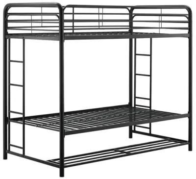 Travis Twin over Twin Metal Bunk Bed with Storage Bins