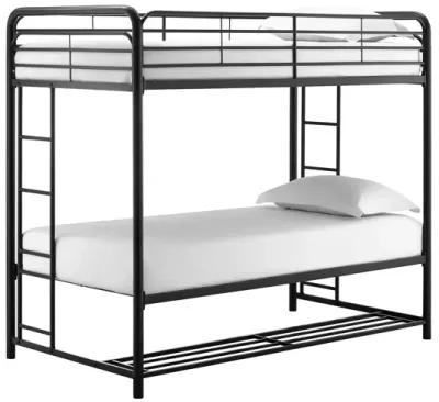 Travis Twin over Twin Metal Bunk Bed with Storage Bins