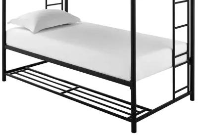 Travis Twin over Twin Metal Bunk Bed with Storage Bins