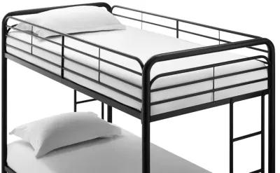 Travis Twin over Twin Metal Bunk Bed with Storage Bins