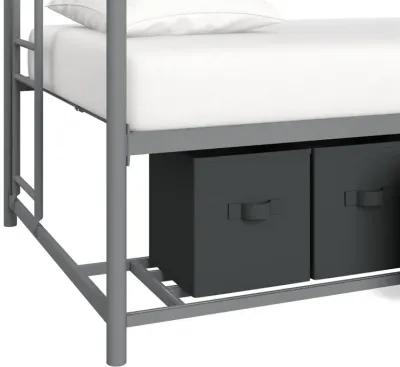 Travis Twin over Twin Metal Bunk Bed with Storage Bins