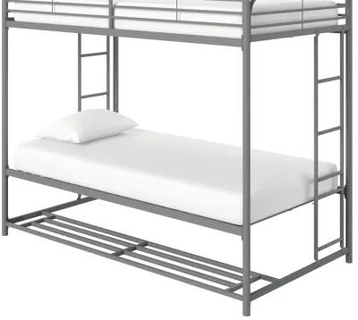 Travis Twin over Twin Metal Bunk Bed with Storage Bins