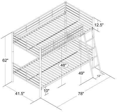 Malcolm Convertible Twin over Twin Metal Bunk Bed