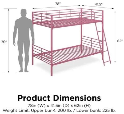 Malcolm Convertible Twin over Twin Metal Bunk Bed