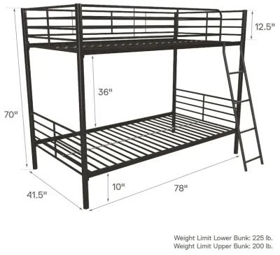 Malcolm Convertible Twin over Twin Metal Bunk Bed