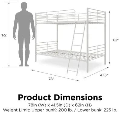 Malcolm Convertible Twin over Twin Metal Bunk Bed