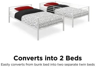 Malcolm Convertible Twin over Twin Metal Bunk Bed