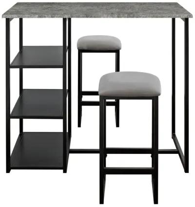 Oakleigh 3-Piece Metal Pub Set with Faux Concrete Top