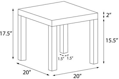 Parsons Hollow Core End Table with Large Top