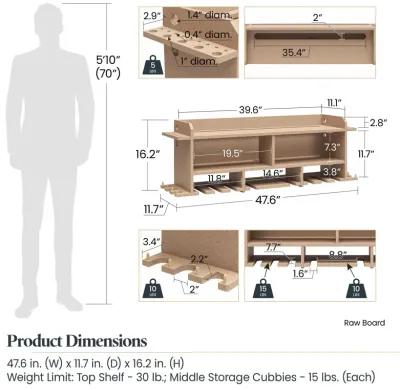 Benford 48" Extra Wide Wall Mount Tool Organizer