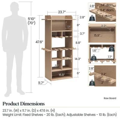 Benford 48" Extra Large Vertical Wall Mount Tool Organizer