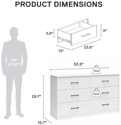 Easy Build Pearce Wide 6 Drawer Dresser with Interlocking SwitchLock™ System