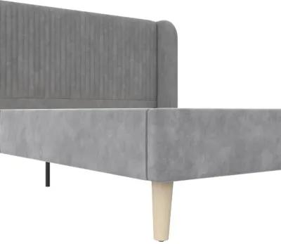 Holly Upholstered Wingback Bed with Vertical Ribbed Tufting