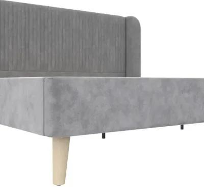 Holly Upholstered Wingback Bed with Vertical Ribbed Tufting