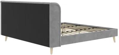 Holly Upholstered Wingback Bed with Vertical Ribbed Tufting