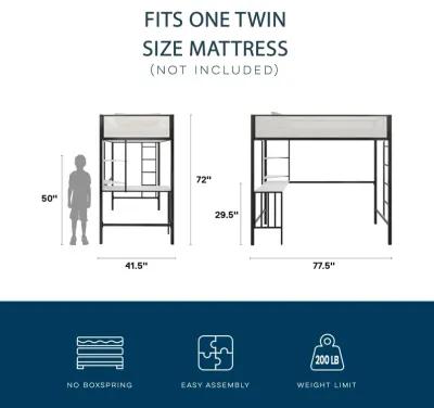 Axel Loft Bed with Desk & Shelves