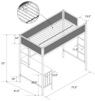 Axel Loft Bed with Desk & Shelves