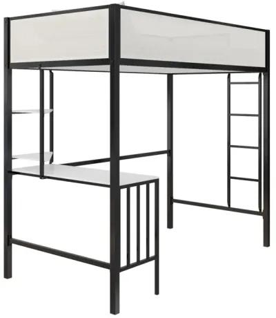 Axel Loft Bed with Desk & Shelves