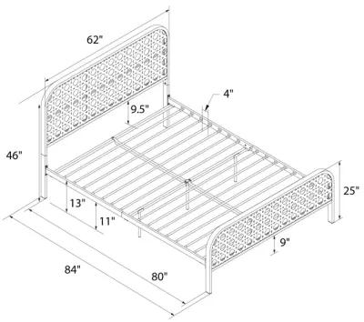 Roxanne Metal and Cane Platform Bed