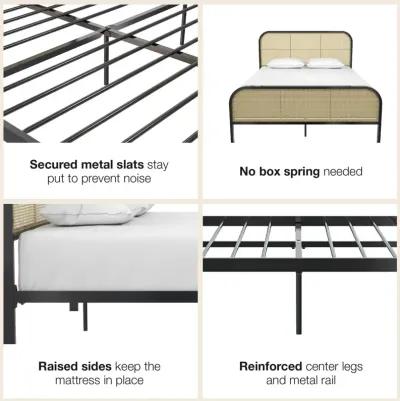 Roxanne Metal and Cane Platform Bed