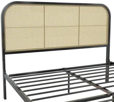 Roxanne Metal and Cane Platform Bed