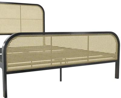 Roxanne Metal and Cane Platform Bed