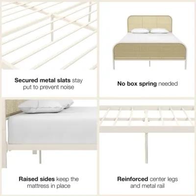 Roxanne Metal and Cane Platform Bed