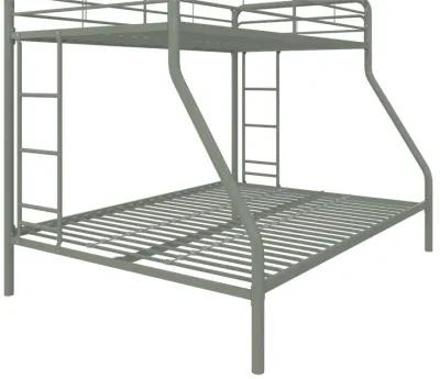 Dusty Twin over Full Metal Bunk Bed with Integrated Ladder