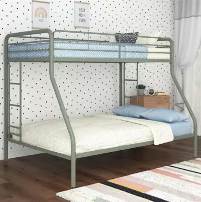 Dusty Twin over Full Metal Bunk Bed with Integrated Ladder