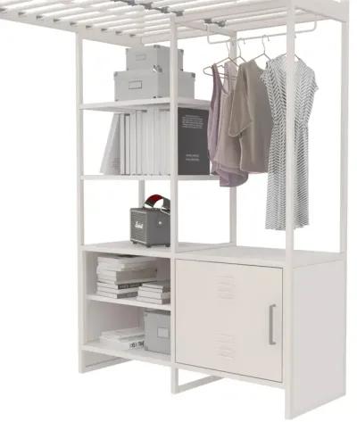 Lanis Twin Loft Bed with Desk and Storage