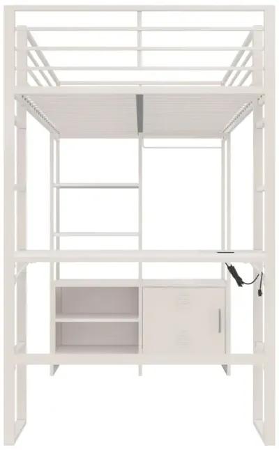 Lanis Twin Loft Bed with Desk and Storage