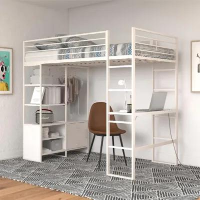 Lanis Twin Loft Bed with Desk and Storage