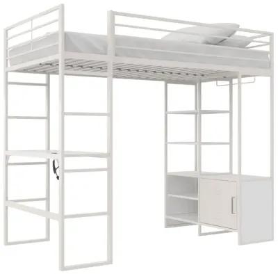 Lanis Twin Loft Bed with Desk and Storage