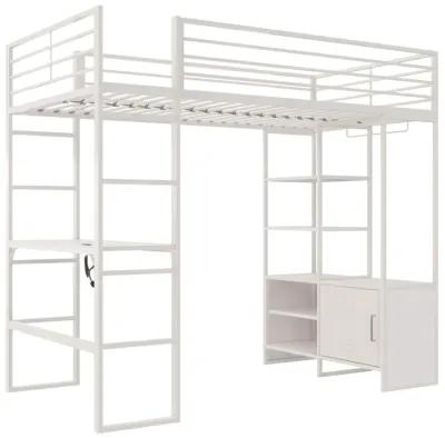 Lanis Twin Loft Bed with Desk and Storage