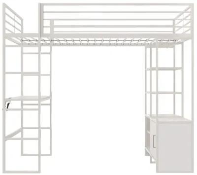 Lanis Twin Loft Bed with Desk and Storage