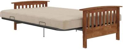 Brixen Cherry Wood Arm Metal Futon Frame with 6-Inch Mattress