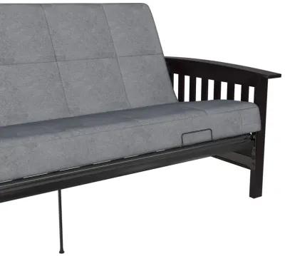 Brixen Cherry Wood Arm Metal Futon Frame with 6-Inch Mattress