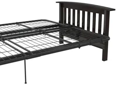 Brixen Cherry Wood Arm Metal Futon Frame with 6-Inch Mattress