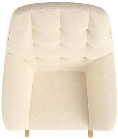 Raven Upholstered Rocker with Square Tufted Detailing and Wood Legs